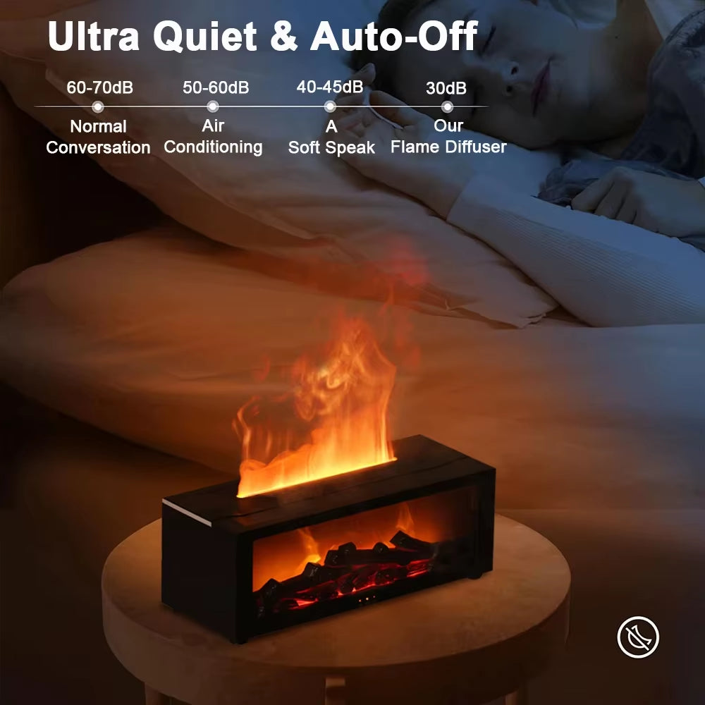 Fire Aroma Diffuser Fire Home Room Fragrance Humidifier with Night Light Diffuser Air Humidifier Essential Oil Diffuser