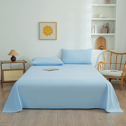 Pure Color Simplicity Bed Sheet Sets Luxury Soft Breathable Bedroom Sheets Hotel Luxury Silky Bedding Sheets with Pillowcases