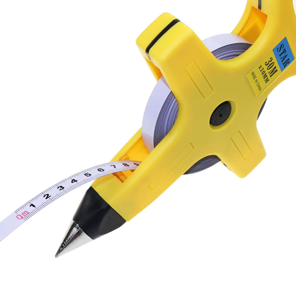 30M 100M Retractable Metric Tape Open Reel Long Steel Tape Measure Measuring Ruler Woodworking Tools Household Tools