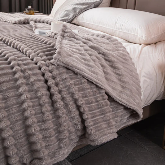 Grey Solid Color Flannel Throw Blanket for Couch Super Soft Cozy Blankets for Women Girls , Cute Small Blanket for Sofa Decor