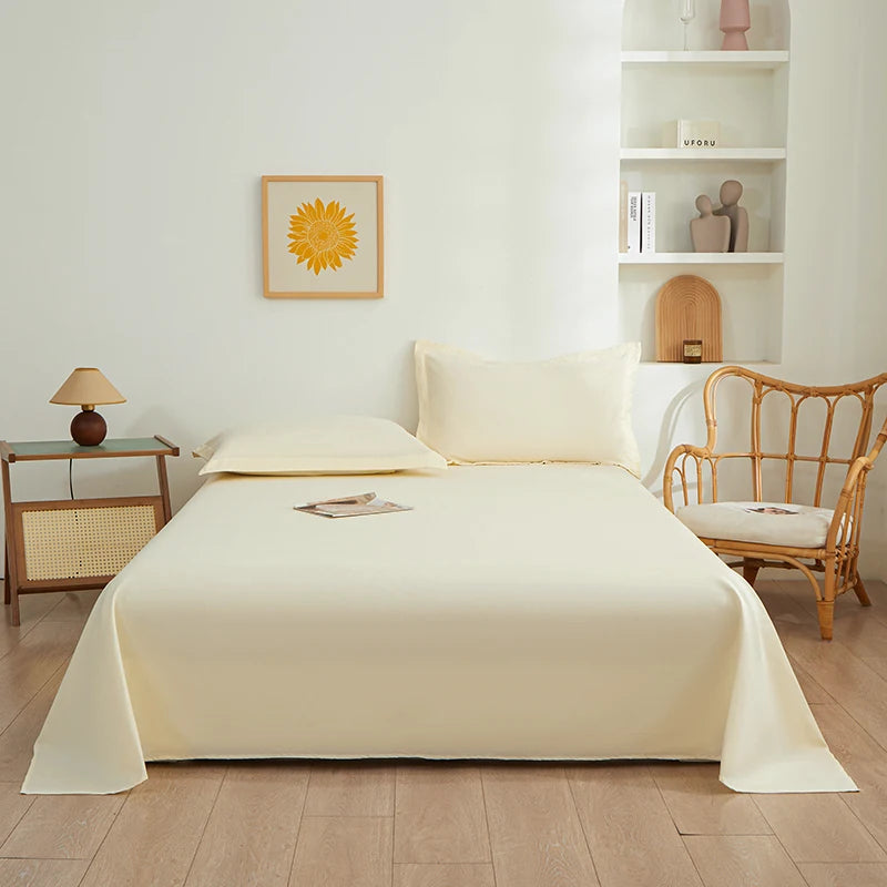 Pure Color Simplicity Bed Sheet Sets Luxury Soft Breathable Bedroom Sheets Hotel Luxury Silky Bedding Sheets with Pillowcases