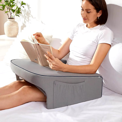 Reading Pillow for Bed, Gaming Pillow for Lap, Petite Adults, Teens Arm Rest Pillow, Memory Foam Lap Desk Pillow for Reading, Wo