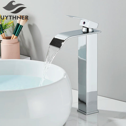 Brushed Golden Basin Faucet Single Level Mixer Tap Hot and Cold Water Mixer Bathroom Sink Faucet Deck Mounted Basin Taps