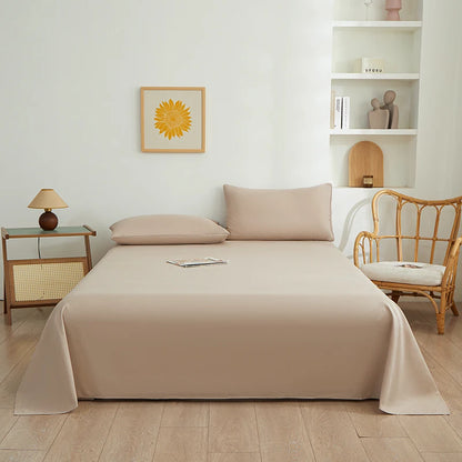 Pure Color Simplicity Bed Sheet Sets Luxury Soft Breathable Bedroom Sheets Hotel Luxury Silky Bedding Sheets with Pillowcases