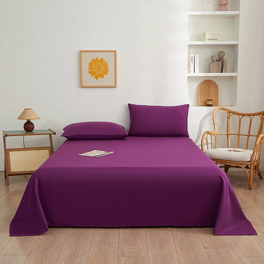 Pure Color Simplicity Bed Sheet Sets Luxury Soft Breathable Bedroom Sheets Hotel Luxury Silky Bedding Sheets with Pillowcases