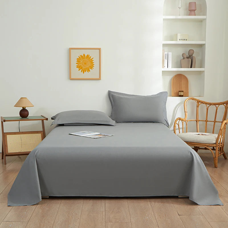 Pure Color Simplicity Bed Sheet Sets Luxury Soft Breathable Bedroom Sheets Hotel Luxury Silky Bedding Sheets with Pillowcases
