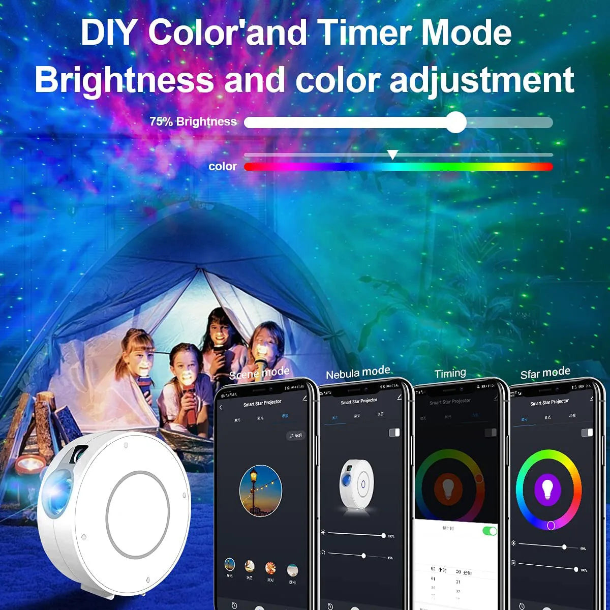 Galaxy Projector Light Tuya Smart Life Smart Star Projector APP Work with Alexa Google Home Colorful Starry Sky LED Night Light