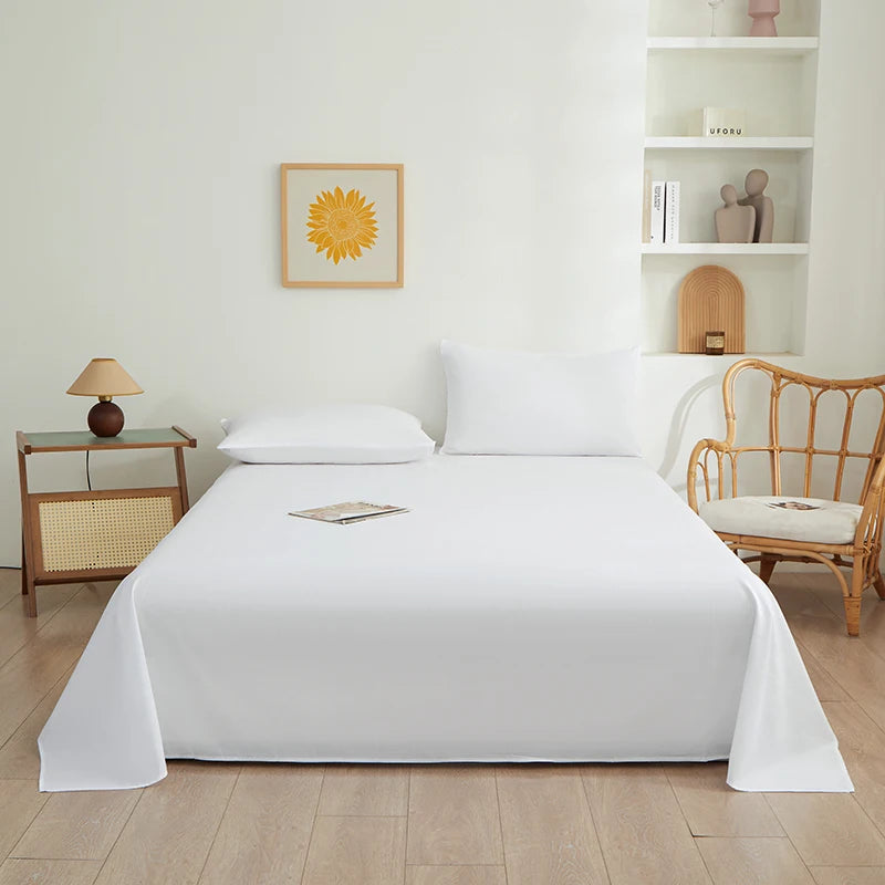 Pure Color Simplicity Bed Sheet Sets Luxury Soft Breathable Bedroom Sheets Hotel Luxury Silky Bedding Sheets with Pillowcases