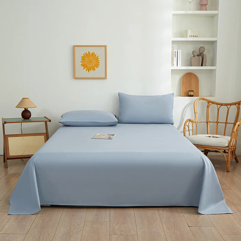 Pure Color Simplicity Bed Sheet Sets Luxury Soft Breathable Bedroom Sheets Hotel Luxury Silky Bedding Sheets with Pillowcases