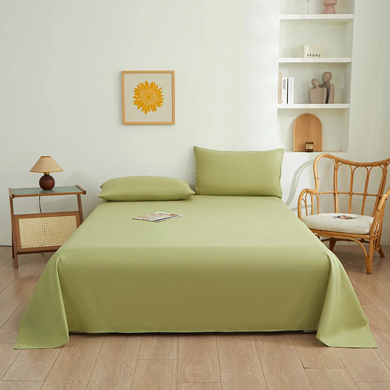 Pure Color Simplicity Bed Sheet Sets Luxury Soft Breathable Bedroom Sheets Hotel Luxury Silky Bedding Sheets with Pillowcases