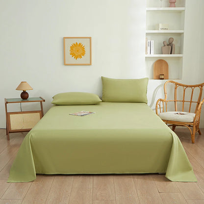Pure Color Simplicity Bed Sheet Sets Luxury Soft Breathable Bedroom Sheets Hotel Luxury Silky Bedding Sheets with Pillowcases